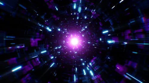 Neon Light Data Tunnel for Vj Loop Session