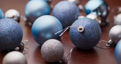 Festive Holiday Christmas Ornaments on Display