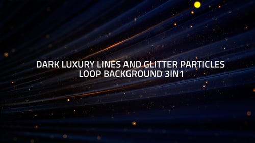 Dunkle Luxuslinien und Glitzerpartikel Loop Hintergrund 3in1
