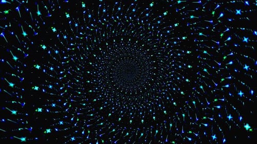 lignes circulaires kaléidoscope abstrait multicolore rotatif fond noir