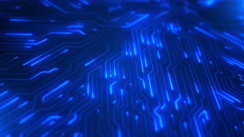 Futuristic Technology Computer processor connections and signals CPU Circuit