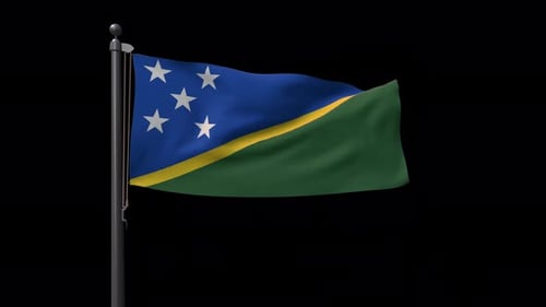 Realistic Solomon Islands Flag Waving Animation