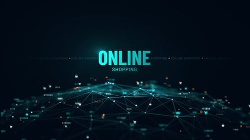 Futuristic Online Shopping Network Connection Title