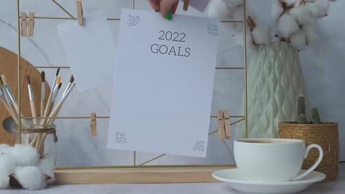 2022 GOALS Cards and Posters Mock Ups on Grid Board