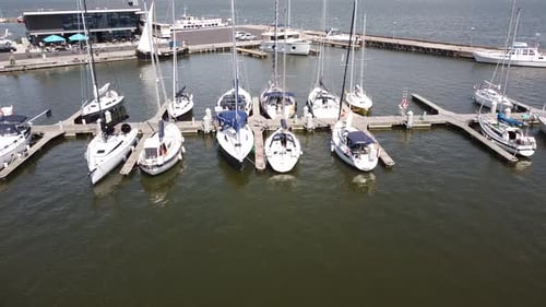 Yacht marina with boats