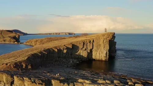 Sea Coast with Beautiful High Cliffs