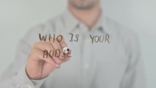 Who Is Your Audience Writing on Screen with Hand