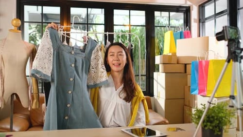 Woman Vlogging About Fashion and Clothing