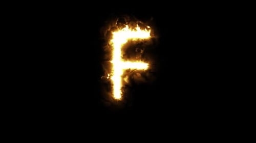 Burning Letter F Reveal Title Animation