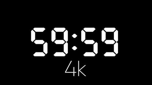 White Digital Display Countdown Timer on Black Background