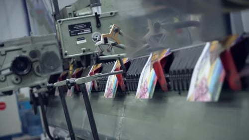 Vue sur la machine d'impression en action