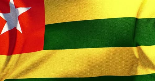 Realistic Waving Flag of Togo Seamless Loop Animation