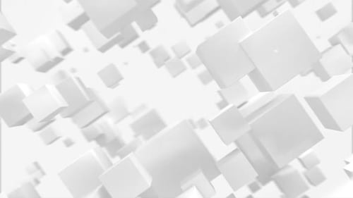 Fly Through Set of White Boxes