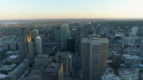 Aerial shot of Downtown Montreal