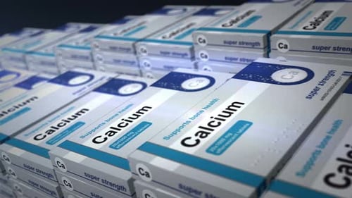 Calcium Supplement Boxes Looping Animation for Health and Medical Content