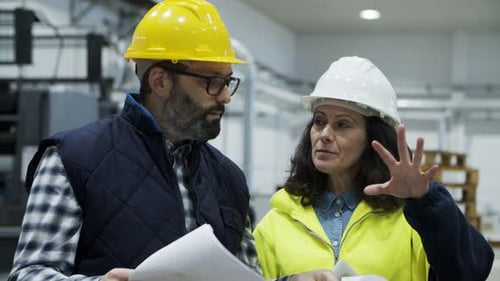 Focused Workers Talking While Inspecting Quality of Print