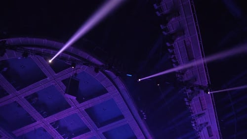 Dynamic Stage Lighting at Indoor Concert Venue