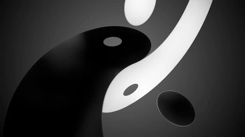 Modern Abstract Yin Yang Fluid Motion Graphic