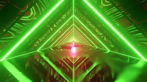 Green Square Vj Loop Tunnel Background HD