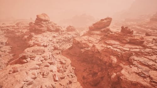 Aerial Grand Canyon in the Fog