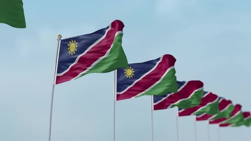 Namibias Flaggenreihe