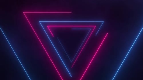 Retro Neon Triangles Loop