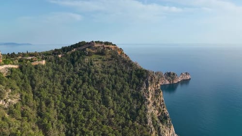 Alanya Castle Alanya Kalesi Aerial View 4K