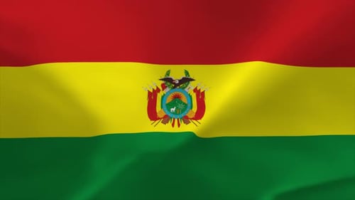 Realistic Bolivian Flag Waving Motion Graphic