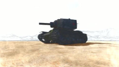 Hand-Drawn Military Tank Driving Animation