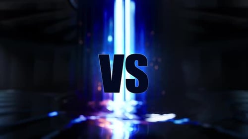 Futuristic VS Versus Title Intro with Blue Energy Beam