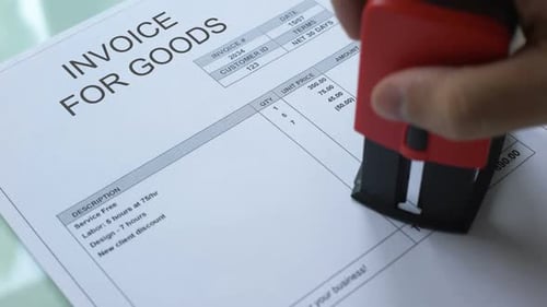 Invoice for Goods Final Notice, Stamping Seal on Commercial Document, Business