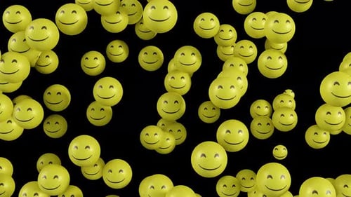 Floating Happy Faces Emoji Stream Background Animation