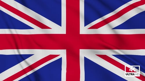 Waving United Kingdom Union Jack Flag Loop