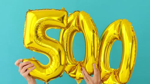 Golden Balloons Celebrating Milestone of 500