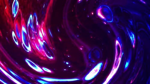 Abstract Neon Fluid Swirl Looping Background