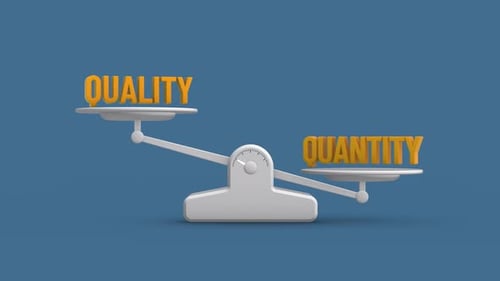 Animation en boucle de la balance qualité/quantité