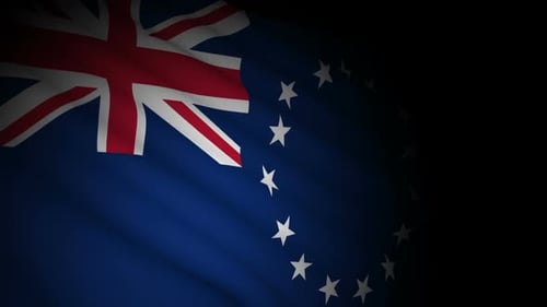 Cook Islands National Flag Waving Seamlessly