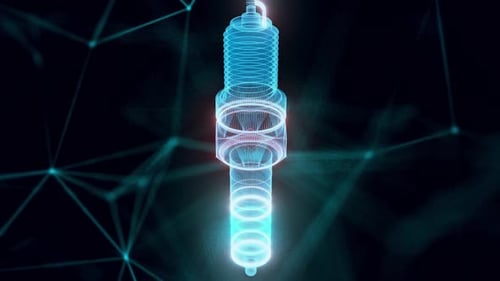 Spark Plug Hologram Close Up Hd