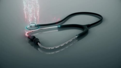 Futuristic Stethoscope With Digital Pulse Animation