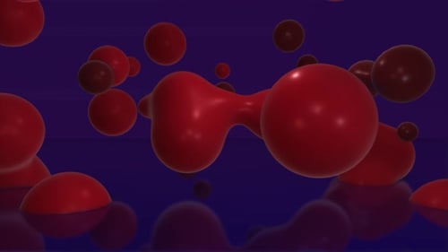Abstract Fluid Red Spheres Morphing Background Loop
