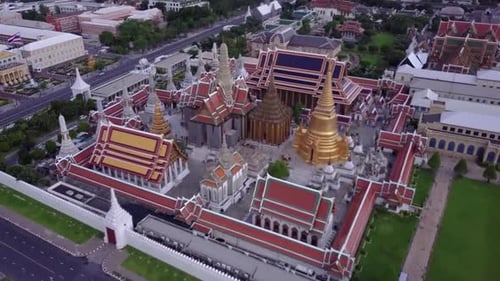 Temples Aerial View in Bangkok in Thailand