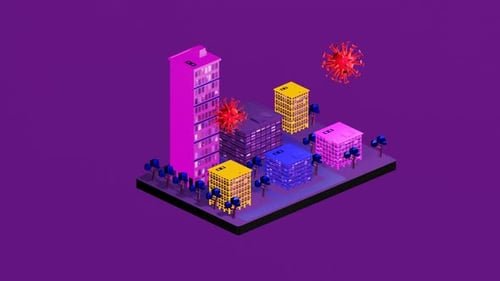 Isometric Corona Pandemic hits the city