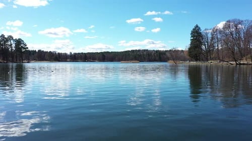 Drone Flight Above the Lake