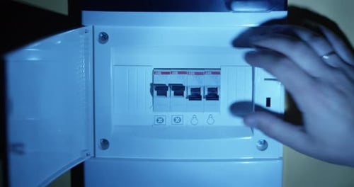 Luzes em uma placa de fusíveis