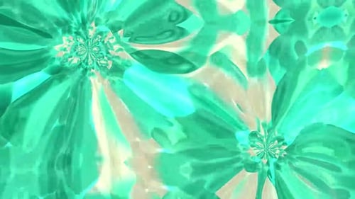 Aqua Green Abstract Fluid Floral Flowing Loop Background
