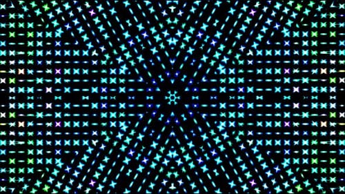 Abstract Glowing Stars Kaleidoscope Light Pattern Loop