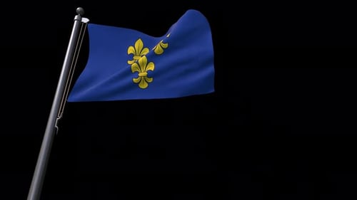 Animated Fleur-de-lis Flag Waving on Alpha Channel
