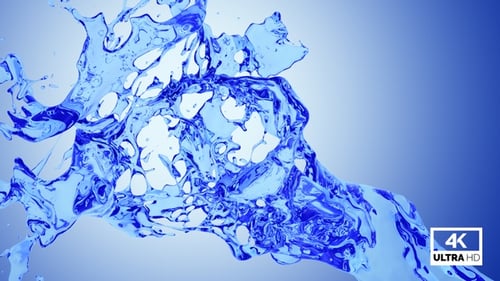 Dynamic Blue Fluid Water Splash Transition with Alpha Channel