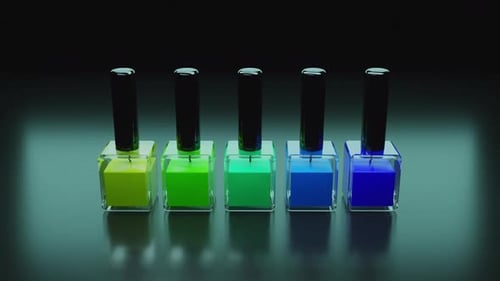 Modern Nail Polish Bottles with Fluid Color Movement
