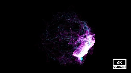 Abstrakte kreative mehrfarbige kosmische Partikel Kugel Hintergrund 4K Footage V7